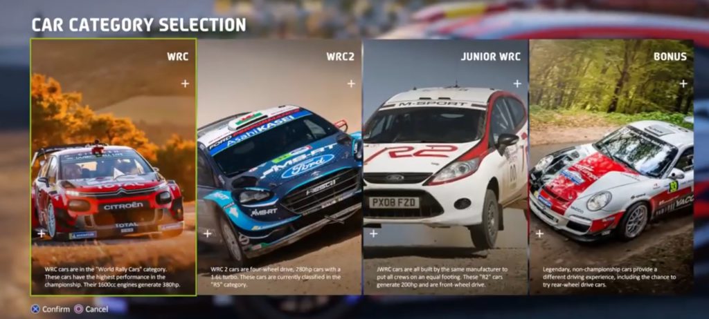WRC 8 výběr vozu